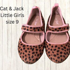 🐆 Cat & Jack Leopard Print Flats – Little Girls 9 🐆
